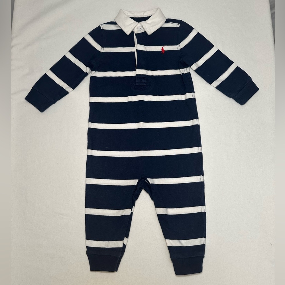 Baby Boys Navy Stripe Longall
